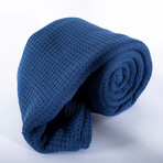 Ashmore Cotton Luxury Blankets & Throws // Navy Blue (King / Cal. King)