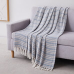 Agadir Cotton Luxury Blankets & Throws // Blue (Throw)