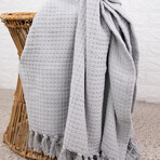 Ashmore Cotton Luxury Blankets & Throws // Gray (King / Cal. King)