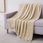 Agadir Cotton Luxury Blankets & Throws // Gold (King / Cal. King)