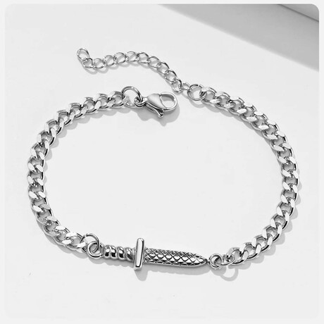 Cuban Chain Bracelet // Bright Silver