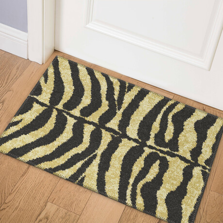 Safari Tiger Print Non-Skid Rug // Gold (1'8" x 2'6" Accent Rug)