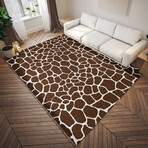 Safari Giraffe Print Non-Skid Rug // Coffee (1'8" x 2'6" Accent Rug)