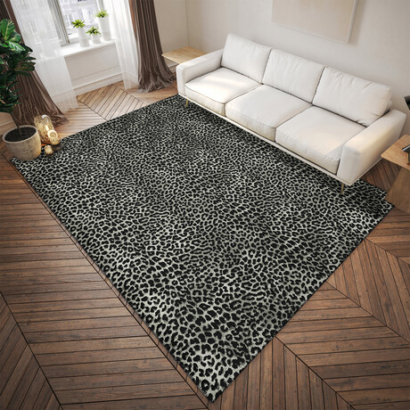 Safari Leopard Print Non-Skid Rug // Shadow (1'8" x 2'6" Accent Rug)