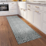 Safari Leopard Print Non-Skid Rug // Gray (1'8" x 2'6" Accent Rug)
