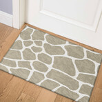 Safari Giraffe Print Non-Skid Rug // Taupe (1'8" x 2'6" Accent Rug)