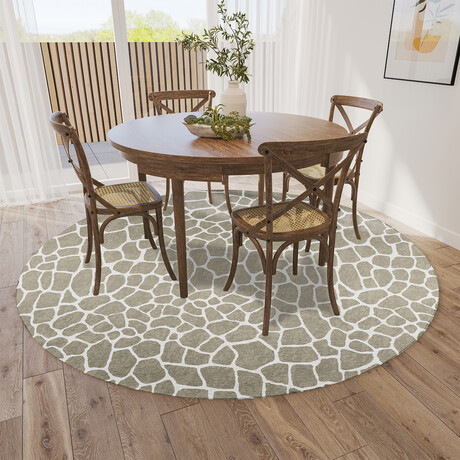 Safari Giraffe Print Non-Skid Rug // Taupe (1'8" x 2'6" Accent Rug)