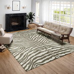 Safari Tiger Print Non-Skid Rug // Taupe (1'8" x 2'6" Accent Rug)