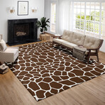Safari Giraffe Print Non-Skid Rug // Coffee (1'8" x 2'6" Accent Rug)