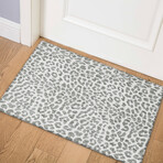Safari Leopard Print Non-Skid Rug // Gray (1'8" x 2'6" Accent Rug)