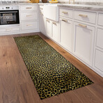 Safari Leopard Print Non-Skid Rug // Gold (1'8" x 2'6" Accent Rug)