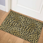 Safari Leopard Print Non-Skid Rug // Gold (1'8" x 2'6" Accent Rug)
