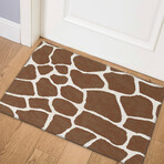 Safari Giraffe Print Non-Skid Rug // Coffee (1'8" x 2'6" Accent Rug)