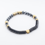 Dell Arte // Obsidian + Onyx Beads + Stainless Steel Inserts Bracelet // Multicolor
