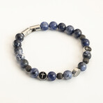 Dell Arte // Sodalide Beads Bracelet + Stainless Steel Inserts // Multicolor