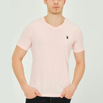 Alex V-Neck Shirt // Pink (Small)