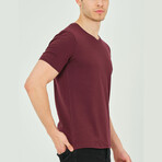 Alex V-Neck Shirt // Maroon (Small)