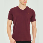 Alex V-Neck Shirt // Maroon (Small)