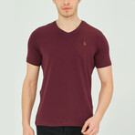 Alex V-Neck Shirt // Maroon (Small)