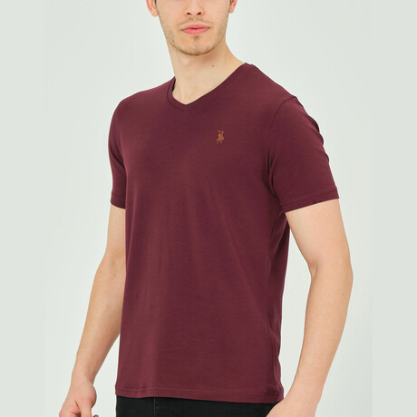 Alex V-Neck Shirt // Maroon (Small)