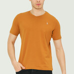 Alex V-Neck Shirt // Camel (Small)