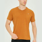 Alex V-Neck Shirt // Camel (Small)