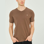 Alex V-Neck Shirt // Brown (Small)