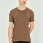 Alex V-Neck Shirt // Brown (Small)