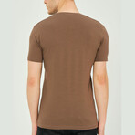 Alex V-Neck Shirt // Brown (Small)