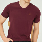 Alex V-Neck Shirt // Maroon (Small)