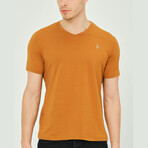 Alex V-Neck Shirt // Camel (Small)