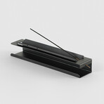 Incense Holder (Black + Dark Concrete Tray)