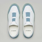 Slip On V10 Sneakers // White Leather + Blue (Euro: 44)