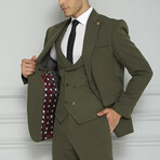 Luca 3-Piece Slim Fit Suit // Khaki (Euro: 56)