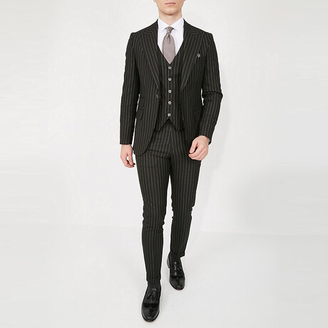 Reed 3-Piece Slim Fit Suit // Black (Euro: 44)
