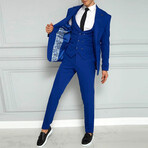 Jan 3-Piece Slim Fit Suit // Sax Blue (Euro: 54)