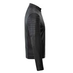 Racer Quilted Shoulders + Arms Jacket  // Sytle 1 // Black (M)