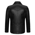 Button Up Leather Jacket // Black (M)