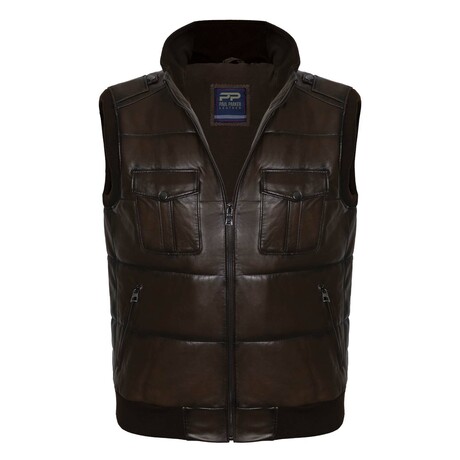 Ford Leather Vest // Brown (S)
