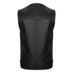 Derrick Leather Vest // Black (3XL)