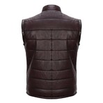 Clark Leather Vest // Bordeaux (3XL)
