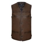 Carlo Leather Vest // Chestnut (3XL)