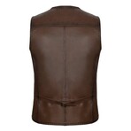 Calvin Leather Vest // Chestnut (XL)