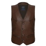 Brandon Leather Vest // Chestnut (3XL)