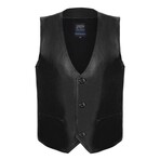 Arthur Leather Vest // Black (3XL)