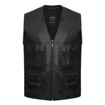 Kane Leather Vest // Black (3XL)