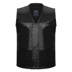 Isaac Leather Vest // Black (M)