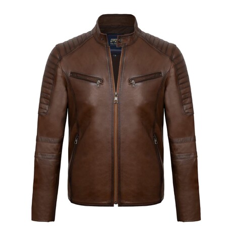 Leon Leather Jacket // Chestnut (3XL) - Paul Parker Leather Jackets ...