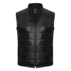 Gavin Leather Vest // Black (S)