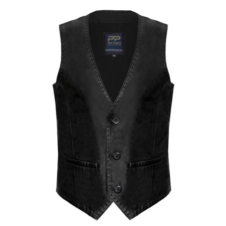 Gio Leather Vest // Black (S)